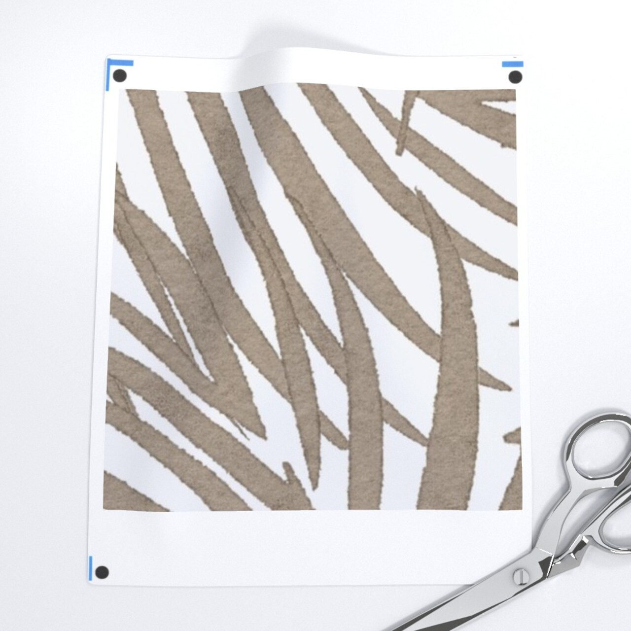 Tropical Palm Coastal Watercolor Summer Resort Beach Brown Tree Custom Printed Fabric by Spoonflower Various Fabrics by the Yard or Fat Quarter